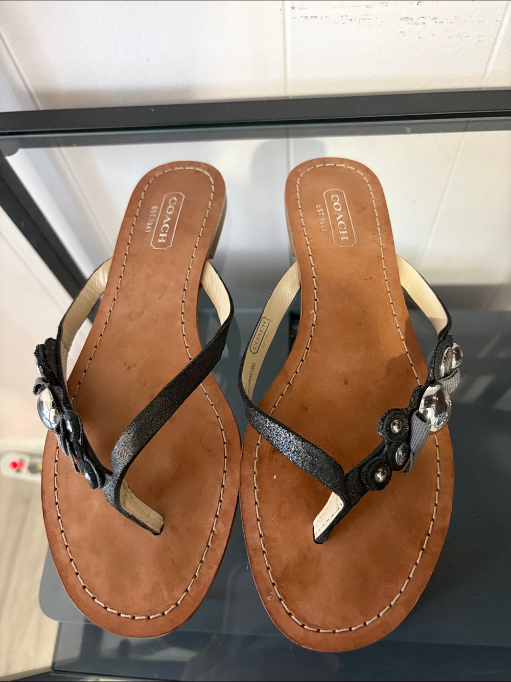 Coach Womens Thong Flip Flop Sandals - Size 6B